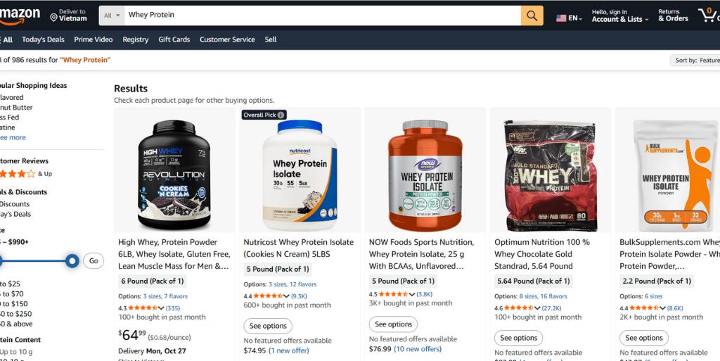 5. Whey Protein (Health & Household)