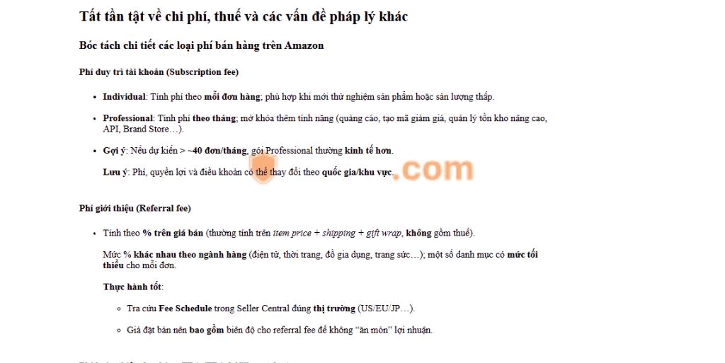 Tất tần tật về chi phí, thuế và các vấn đề pháp lý khác