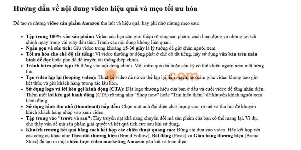 Amazon Brands Video là gì? Điều kiên, quy trình và hướng dẫn về nội dung video hiệu quả 2 Hướng dẫn về nội dung video hiệu quả và mẹo tối ưu hóa