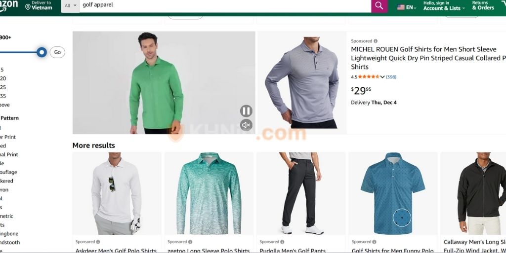 Bán thời trang golf trên Amazon: Chi phí, lợi nhuận và lộ trình để bắt đầu bán thời trang golf trên Amazon 2 Tối ưu hóa Listing sản phẩm chuẩn SEO để tăng khả năng hiển thị